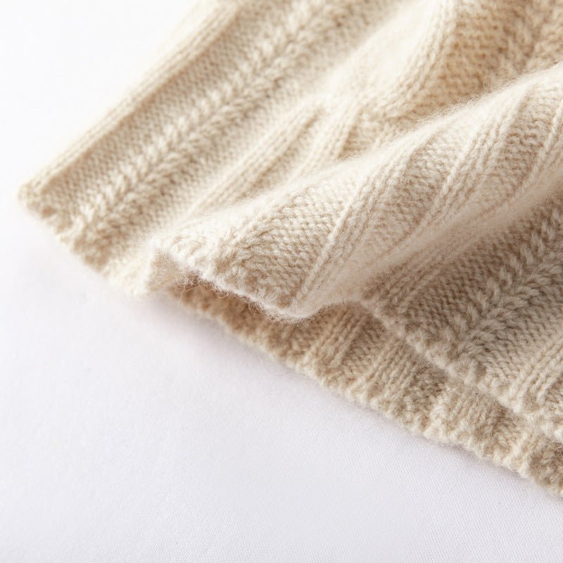 100% Cashmere Cap Pure Cashmere Beanie Hat for Women Lightweight Cable - Knit Beanie