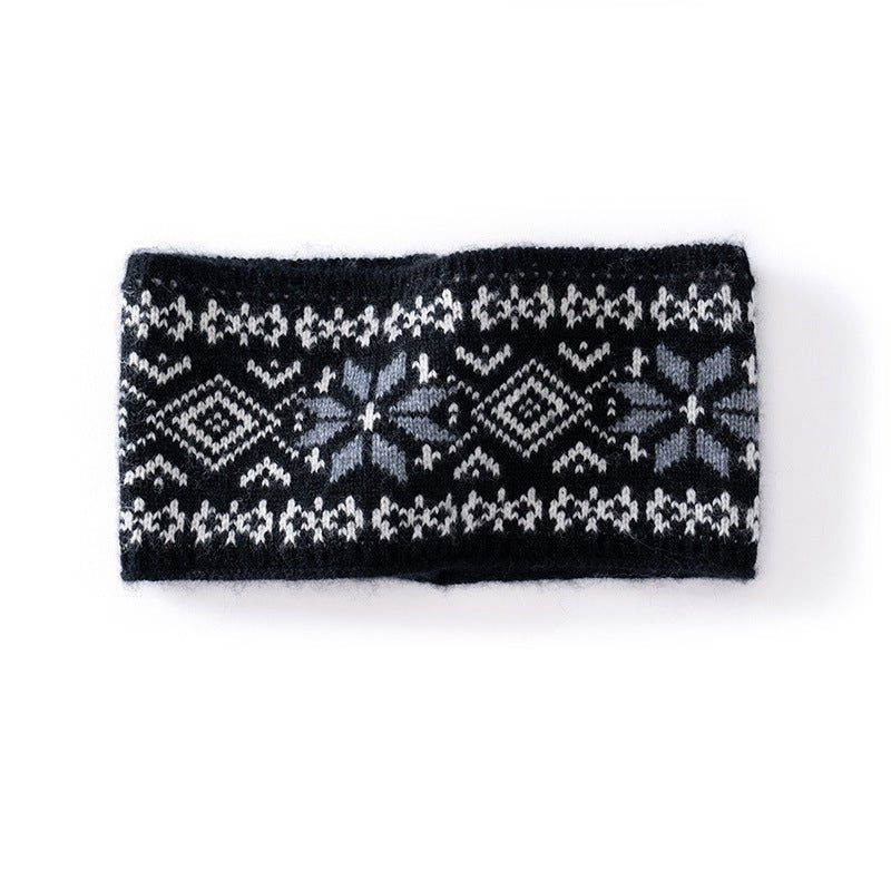100% Cashmere Winter Knit Headband for Women