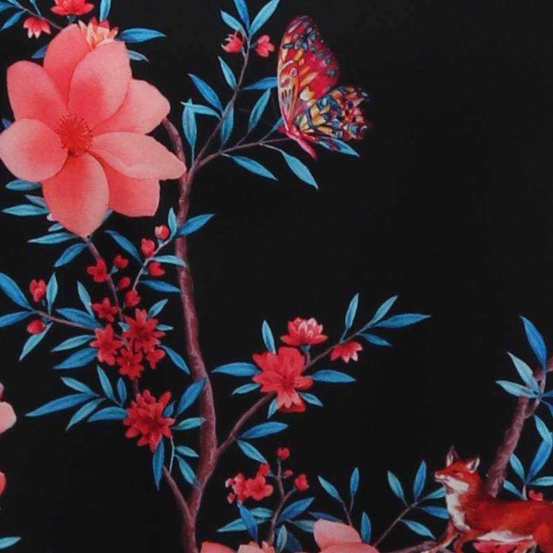 100% Floral Nature - inspired Prints Silk Kimono Robe