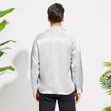 100% Mulberry Men's Silk Shirt Long Pure Silk Dress Shirts