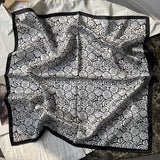 100% Silk Scarf For Women Floral Print Square Silk Scarf