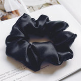 100% Mulberry Silk - scrunchies For Hair Sleep 30 Momme Black M