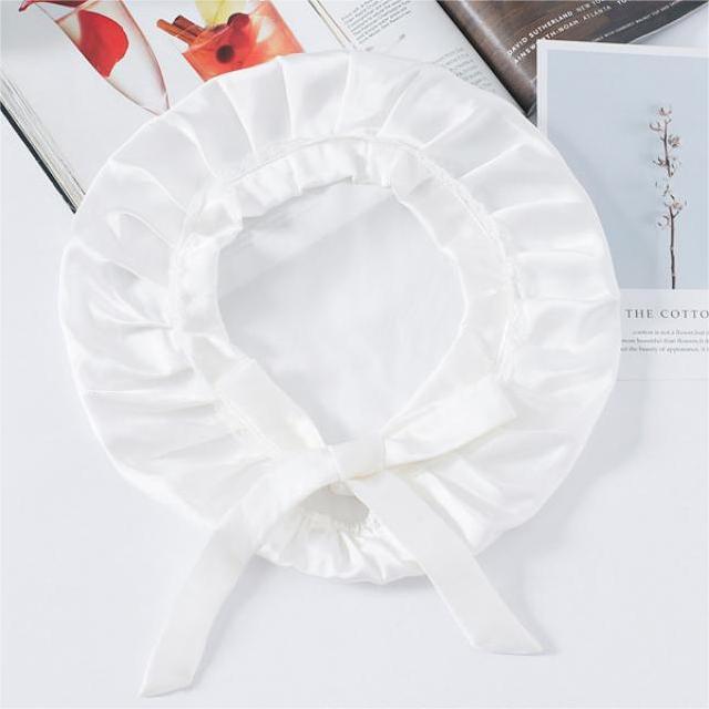 Silk Lace Sleep Cap For Women Hair Care Silk Night Bonnet