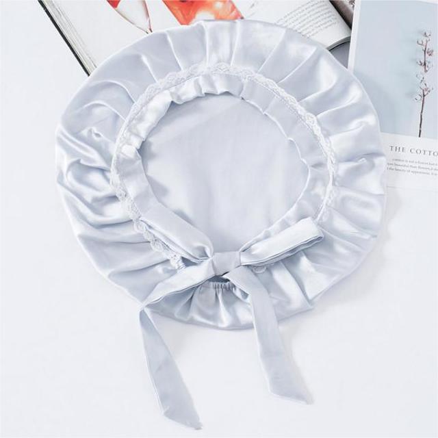 Silk Lace Sleep Cap For Women Hair Care Silk Night Bonnet