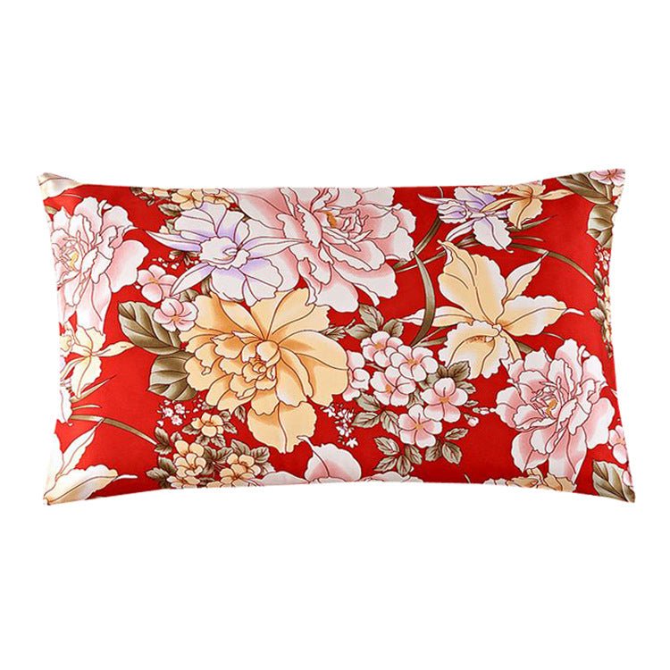 19 Momme Housewife Silk Pillowcase Hidden Zipper Floral Print Silk Pillowcases