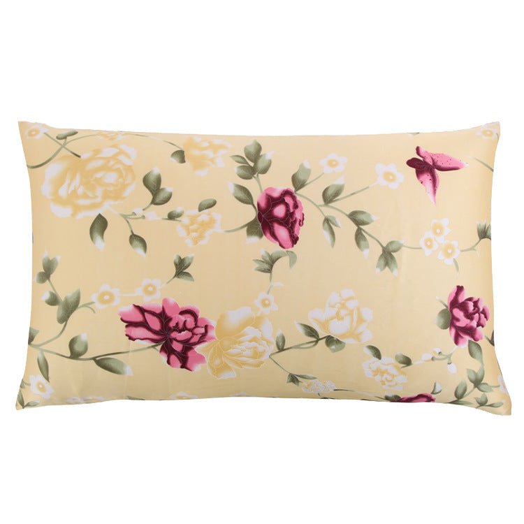 19 Momme Housewife Silk Pillowcase Hidden Zipper Floral Print Silk Pillowcases