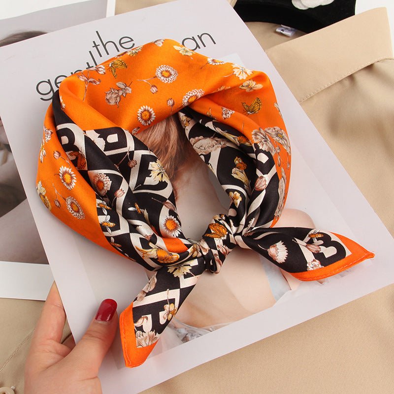 21''x21'' Womens Silk Chic Printed Square Silk Scarf