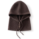 Womens Cashmere Hooded Scarf Button Up Cashmere Balaclava Cashmere Neck Warmer
