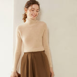 Womens Turtleneck Cashmere Sweater Long Sleeve Cashmere Tops Multi Colors