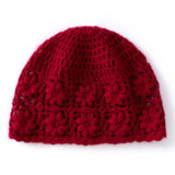 Womens Flower Knit Cashmere Beanie Hat Textured Floral Cashmere Hat