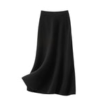 Gonna da donna in cashmere a linea A. Gonna in maglione lavorato a maglia di cashmere di lunghezza midi