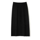 Gonna da donna in maglia di cashmere a coste Gonna in maglione di cashmere a vita alta