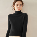 Womens Turtleneck Cashmere Sweater Long Sleeve Cashmere Tops Multi Colors