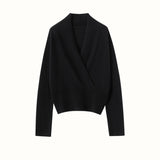Maglione di cashmere da donna con scollo a V, pullover lavorato a maglia di cashmere, avvolgente in cashmere