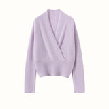 Maglione di cashmere da donna con scollo a V, pullover lavorato a maglia di cashmere, avvolgente in cashmere