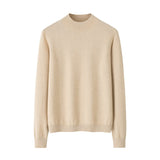 Womens Mock Neck Cashmere Sweater Long Sleeve Cashmere Knit Pullover