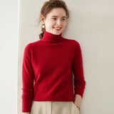 Maglione di cashmere a collo alto da donna, pullover lavorato a maglia di cashmere a maniche lunghe