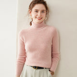 Womens Turtleneck Cashmere Sweater Long Sleeve Cashmere Tops Multi Colors