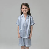 Short Kids' Silk Pajama Set Child's Silk Pajamas