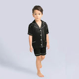 Boys Silk Pajama Sets Short Two Piece Kids Silk Sleepwear