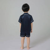 Boys Silk Pajama Sets Short Two Piece Kids Silk Sleepwear