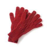 Cable Knit Pure Cashmere Touchscreen Gloves Cashmere Winter Mitts