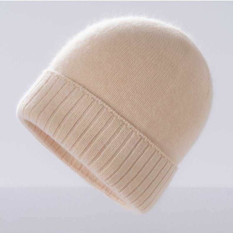Cashmere Beanie Ribbed Cuff Winter Pure Cashmere Knit Cap Cashmere Hat