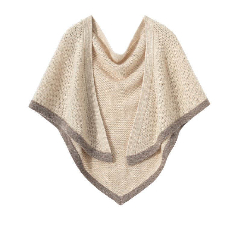 Cashmere Knit Cape for Women Cashmere Poncho Shawl Triangle Cashmere Scarf