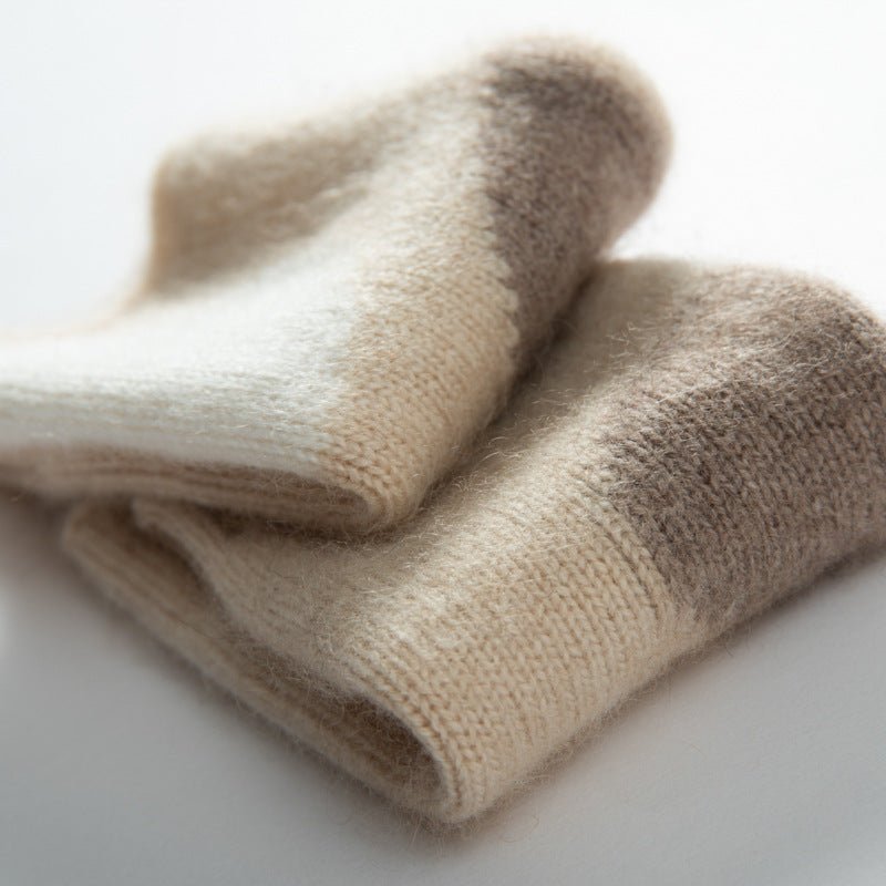 Cashmere Knit Fingerless Mittens for Women Cute Half Finger Typing Gloves