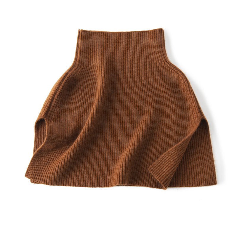 Cashmere Layered Collar Pullover Cashmere Dickey Ribbed Cashmere Neckpiece