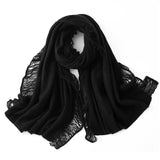 Cashmere Scarf With Fringed Edges Long Cashmere Shawl With Tassel