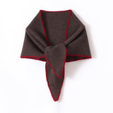 Contrast Trim Pure Cashmere Scarf Cashmere Neck Wrap Ribbed Shawl