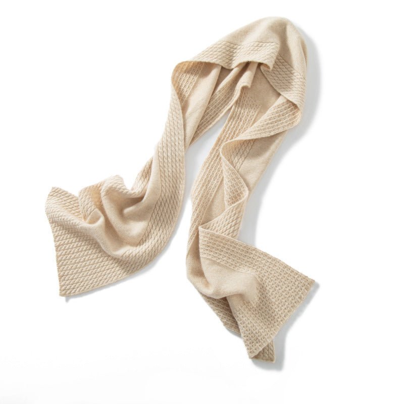 Diamond Knit Pure Cashmere Scarf Unisex Cashmere Shawl and Wrap