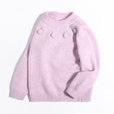 Girls Cashmere Sweater 3D Strawberry Embellishments Cashmere Pullover