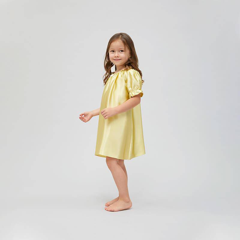 Girls Silk Nightgown 100% Summer Kids silk Nightwear