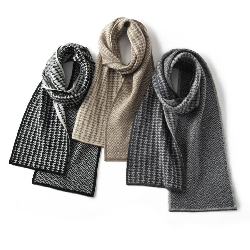 Houndstooth Cashmere Scarf Classic Soft Winter Cashmere Scarves 3 Colors