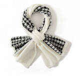 Houndstooth Small Crossed Cashmere Scarf Thick Cashmere Neck Warmer for Winter