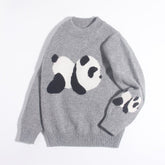 Kids Cashmere Sweater Boys and Girls Panda Intarsia Cashmere Pullover