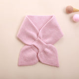 Kids Colorful Knit Cashmere Scarf Bow Knot Cashmere Neck Warmer
