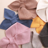 Kids Colorful Knit Cashmere Scarf Bow Knot Cashmere Neck Warmer