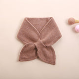 Kids Colorful Knit Cashmere Scarf Bow Knot Cashmere Neck Warmer