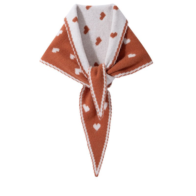 Kids Heart Pattern Cashmere Warmer Cashmere Wrap Triangle Cashmere Scarf