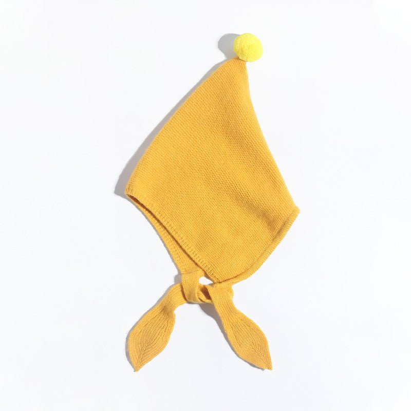 Kids Tie Cashmere Beanie Knit Elf Cashmere Hats with Pom Pom Multi Colors