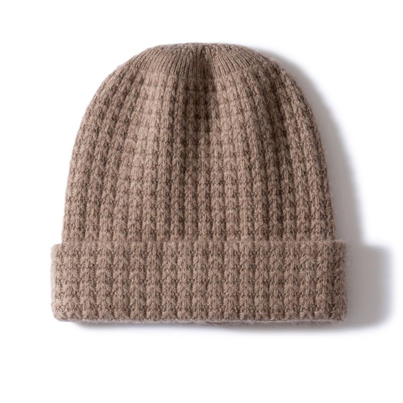 Marled Knit Cashmere Beanie Textured Cashmere Winter Hat Cashmere Cap