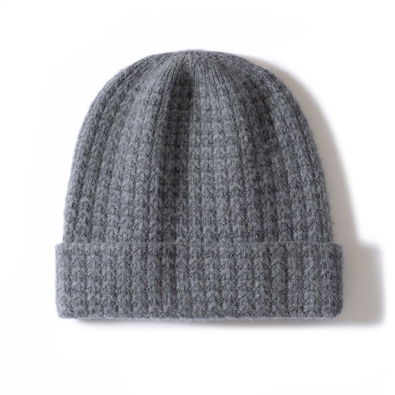 Marled Knit Cashmere Beanie Textured Cashmere Winter Hat Cashmere Cap
