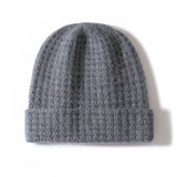 Marled Knit Cashmere Beanie Textured Cashmere Winter Hat Cashmere Cap