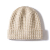 Marled Knit Cashmere Beanie Textured Cashmere Winter Hat Cashmere Cap