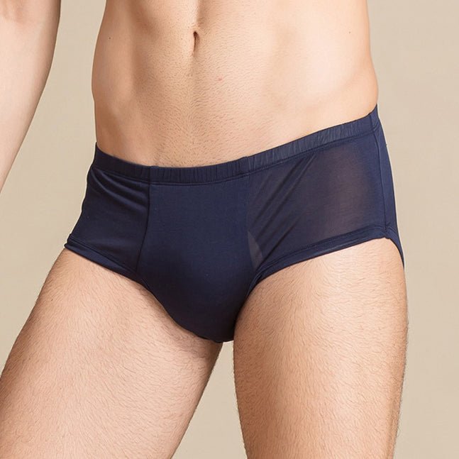 Men Silk Briefs Comfortable Breathable Silk Triangle Boxer