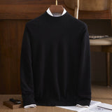 Mens Mock Neck Pure Cashmere Sweater Warm Long Sleeve Sweatershirt