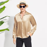 Men's Silk Button - Down Shirt Silk Casual Silk Dress Shirts
